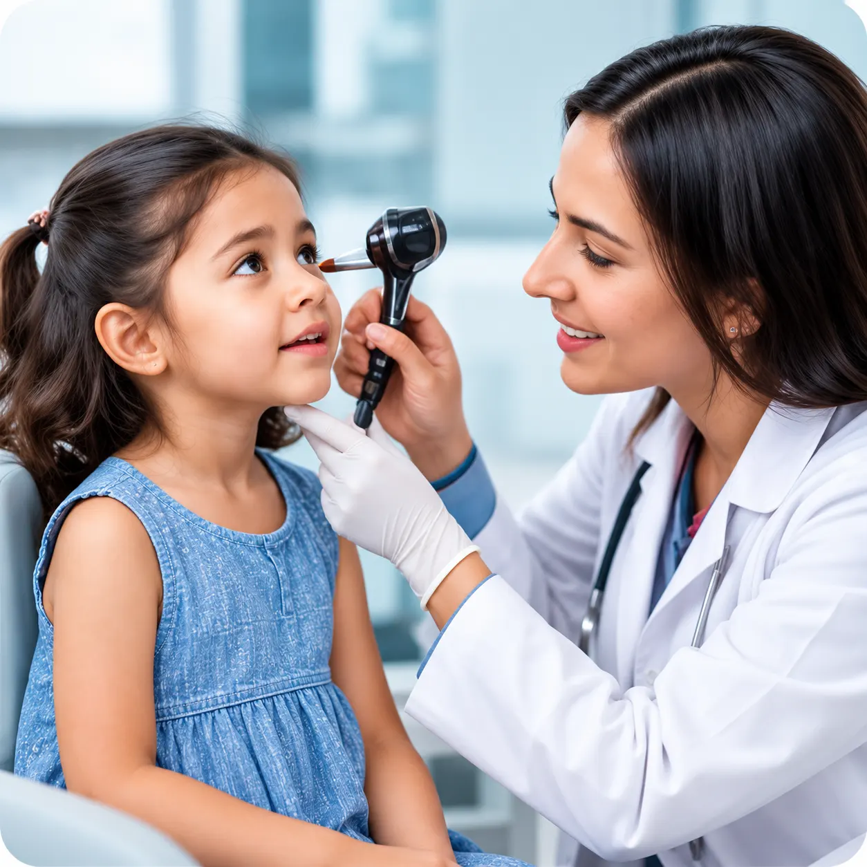 ENT Doctor consulting child